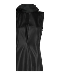Givenchy Womens Lavalliere Leather Midi Dress