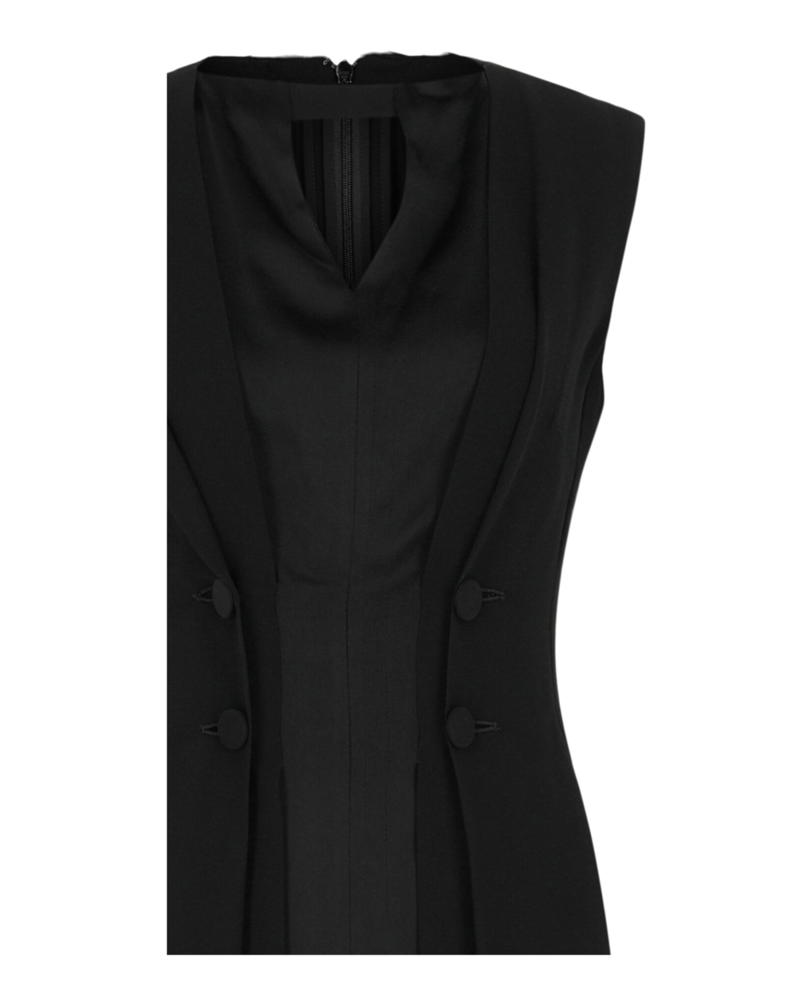 Givenchy Womens Sleeveless Double-Breasted Midi Coat Dress