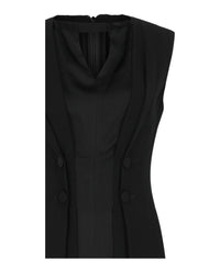 Givenchy Womens Sleeveless Double-Breasted Midi Coat Dress