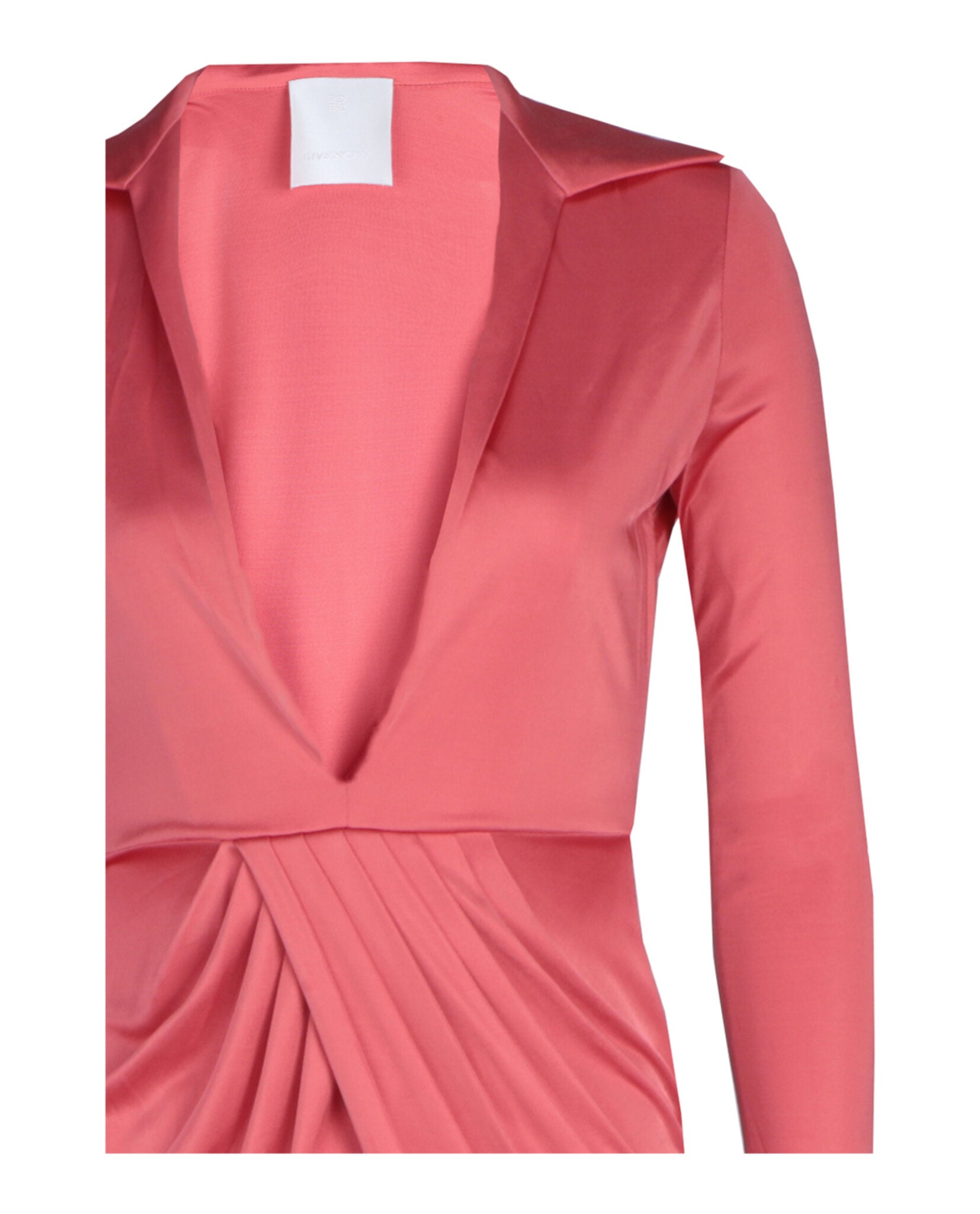 Givenchy Womens Long Sleeve Draped Dress