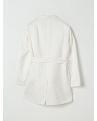 Balmain Double Breasted Belted Blazer Kids Yellow Cream Jackets