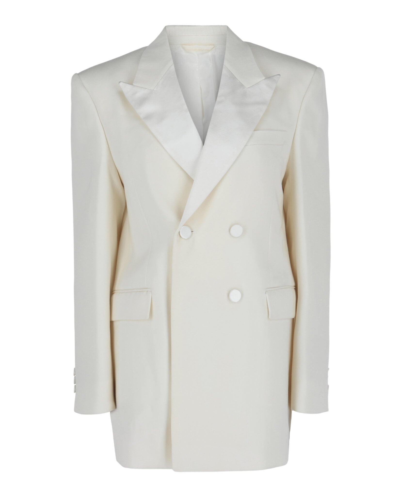 Givenchy Womens Double-Breasted Satin Trimmed Jacket