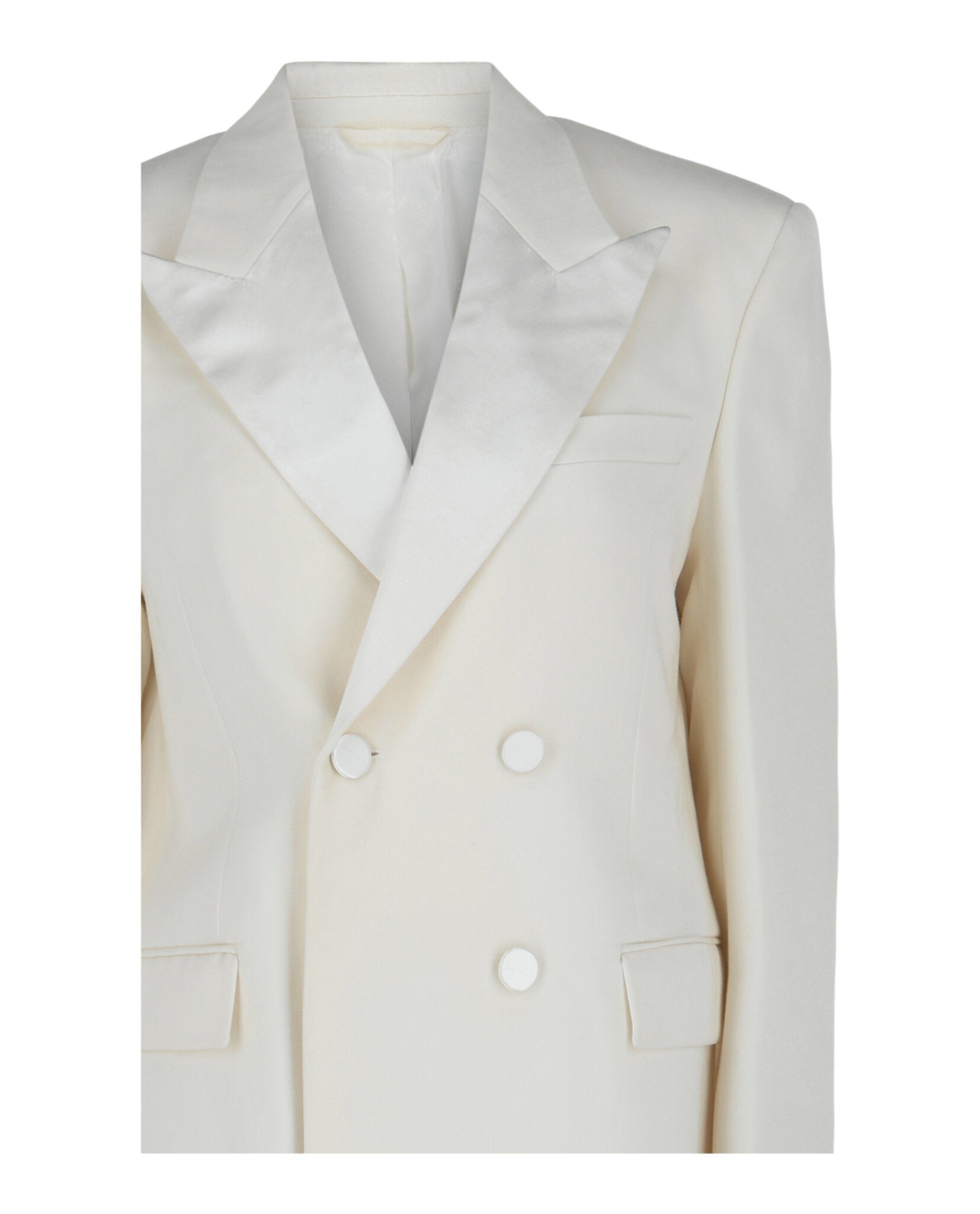 Givenchy Womens Double-Breasted Satin Trimmed Jacket