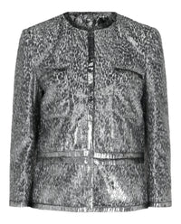 Givenchy Womens Animal Print Single-Breasted Jacket