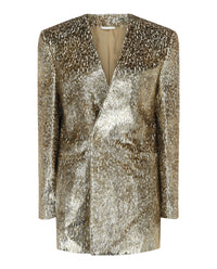 Givenchy Womens Animal Print Single-Breasted Blazer