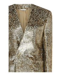 Givenchy Womens Animal Print Single-Breasted Blazer