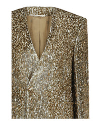 Givenchy Womens Beaded Animal Print Single-Breasted Blazer