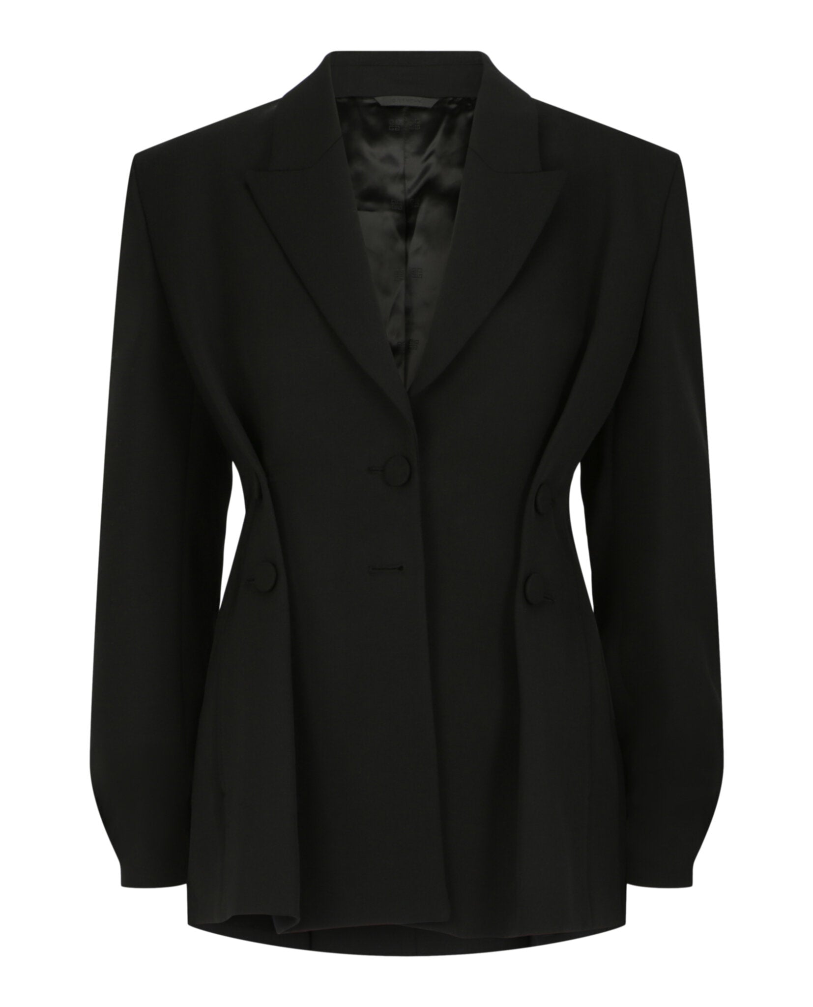 Givenchy Givenchy Womens Structured Tricotine Wool Jacket with Satin Collar