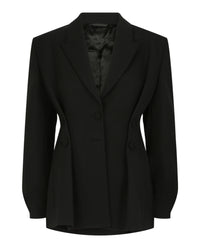 Givenchy Givenchy Womens Structured Tricotine Wool Jacket with Satin Collar