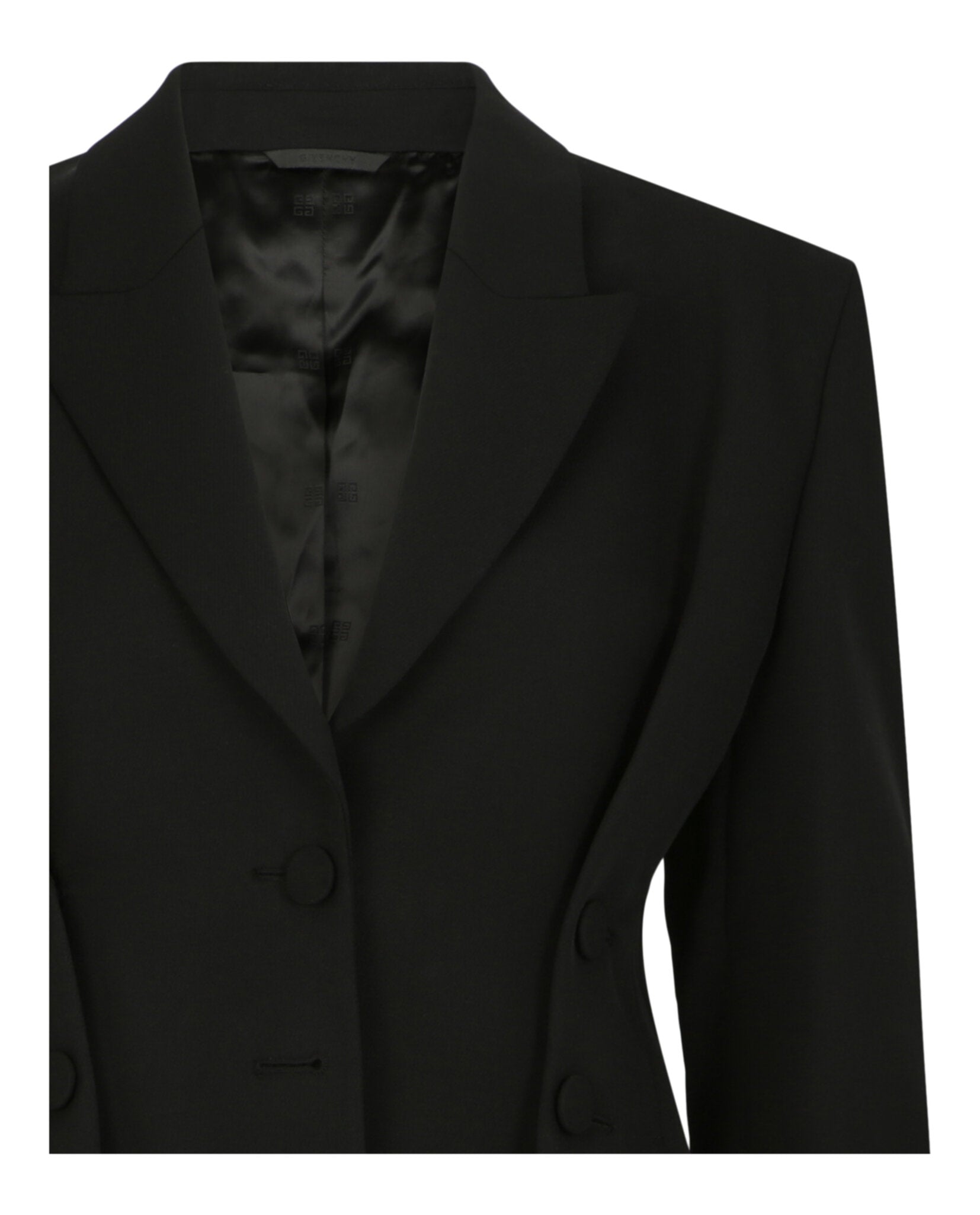 Givenchy Givenchy Womens Structured Tricotine Wool Jacket with Satin Collar