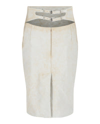 Givenchy Womens Cutout Leather Pencil Skirt