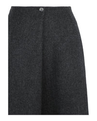 Givenchy Womens Fold-Over Mid-Rise Wool-Blend Midi Skirt
