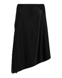 Givenchy Womens Lace Insert Asymmetric Silk Midi Skirt