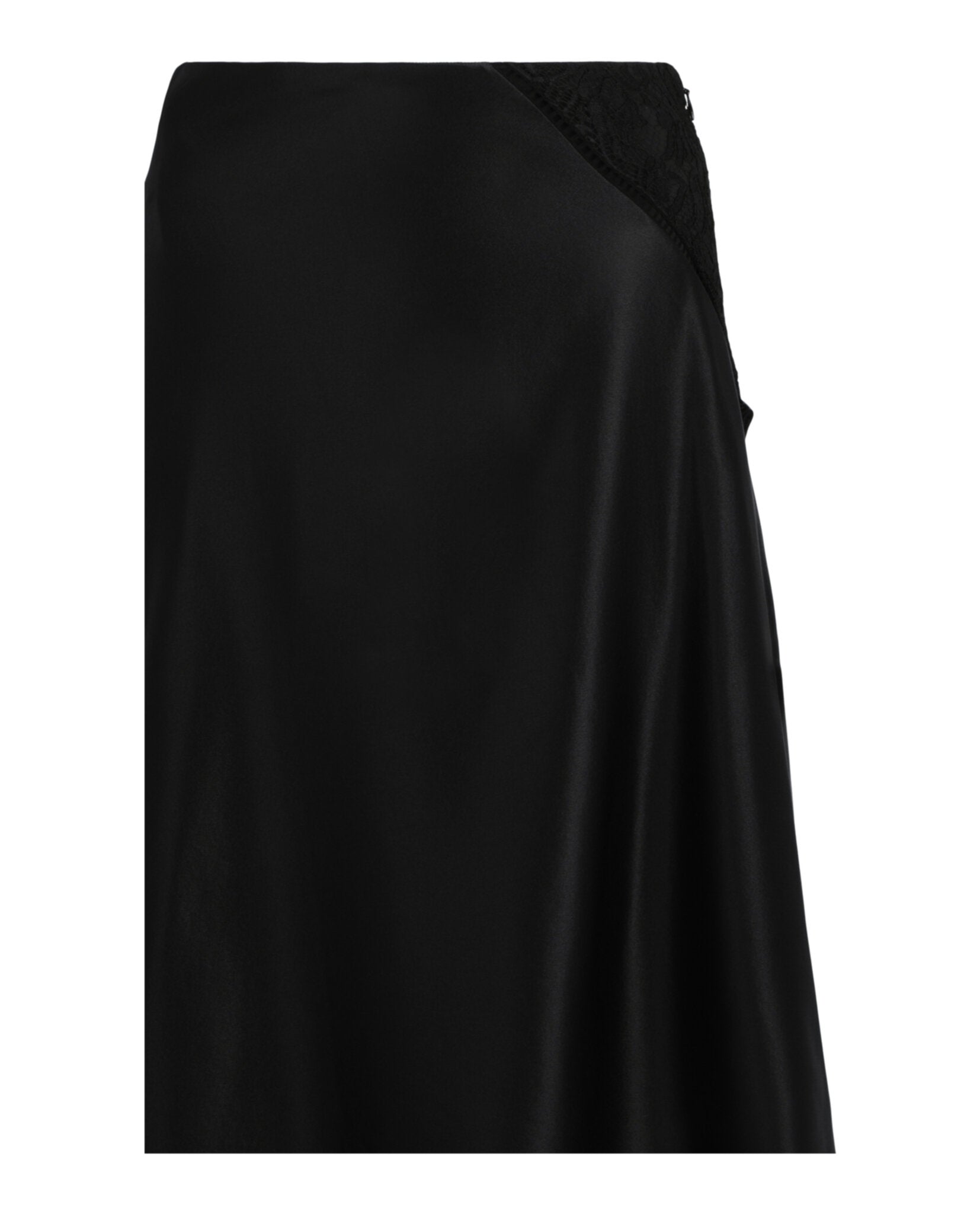 Givenchy Womens Lace Insert Asymmetric Silk Midi Skirt
