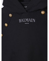 Balmain Kids Sweater with Ribbed Trims and Crew Neck White Cardigans