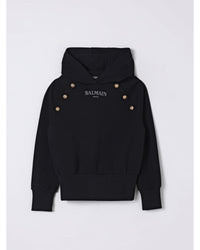 Balmain Kids Sweater with Ribbed Trims and Crew Neck White Cardigans 14 Black