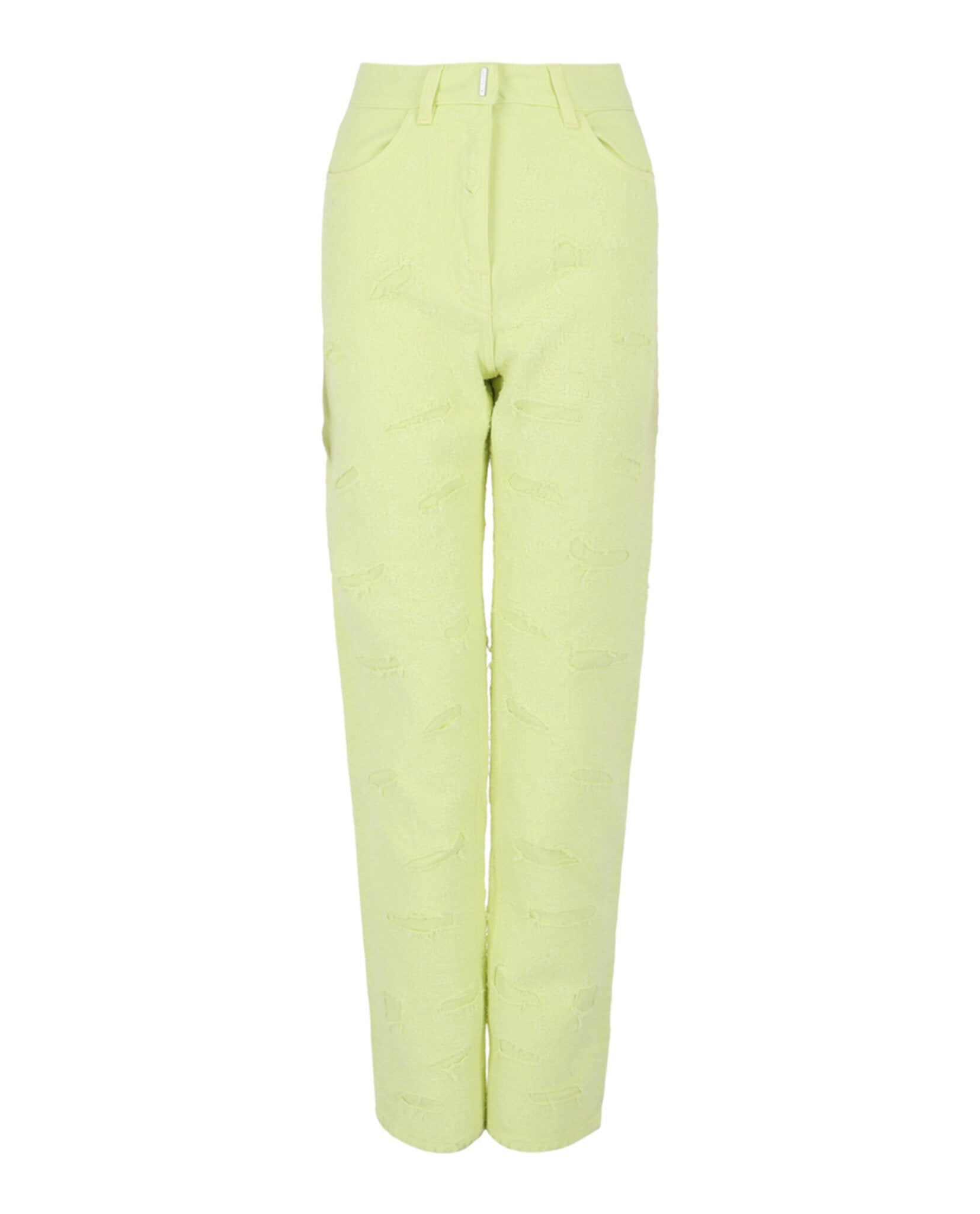 Givenchy Womens Distressed Denim Jeans Yellow