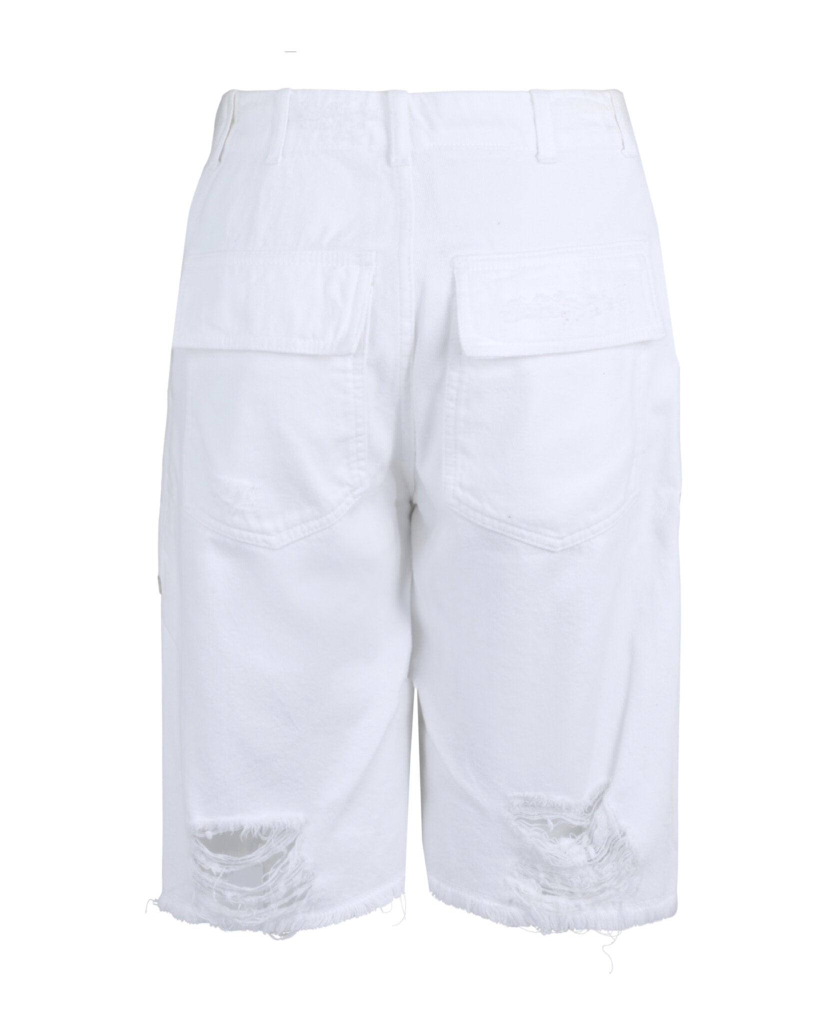 Givenchy Womens Destroyed Denim Bermuda Shorts