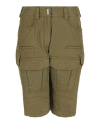 Givenchy Womens Frayed Multi-Pocket Cargo Shorts