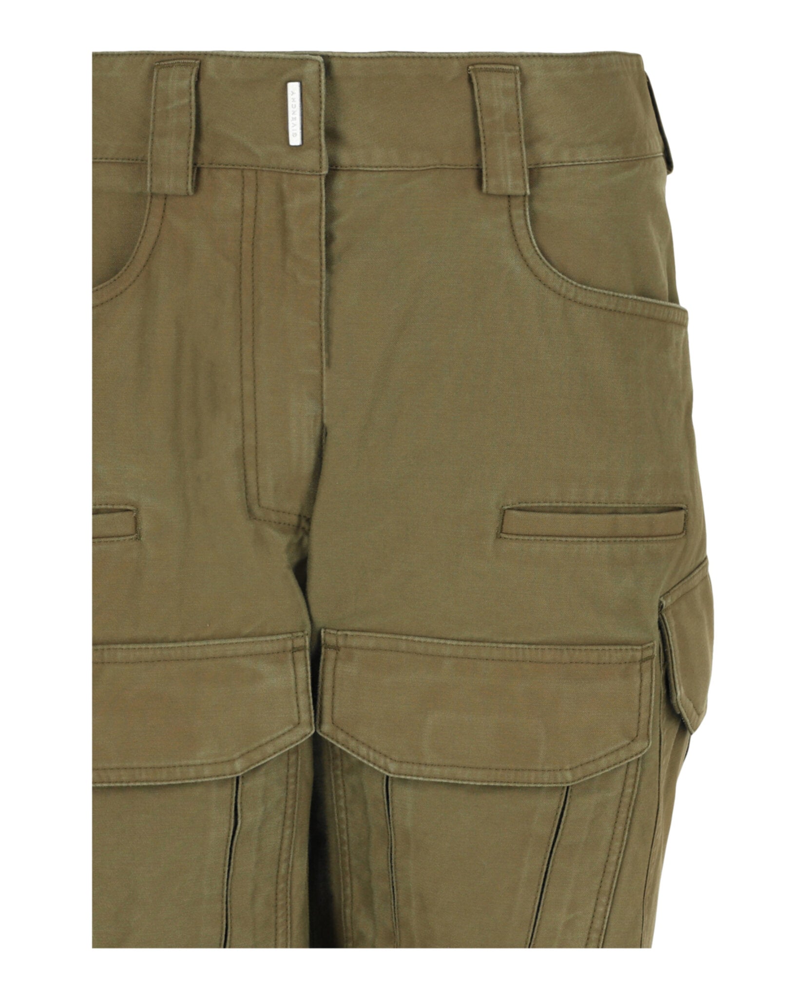 Givenchy Womens Frayed Multi-Pocket Cargo Shorts