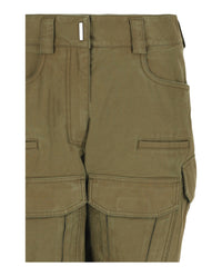 Givenchy Womens Frayed Multi-Pocket Cargo Shorts