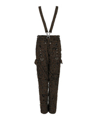 Givenchy Womens Two In One Detachable Pants In Destroyed Checks With Suspenders