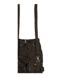 Givenchy Womens Two In One Detachable Pants In Destroyed Checks With Suspenders