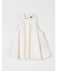 Balmain Sleeveless Geometric HighNeck Top Kids Ivory