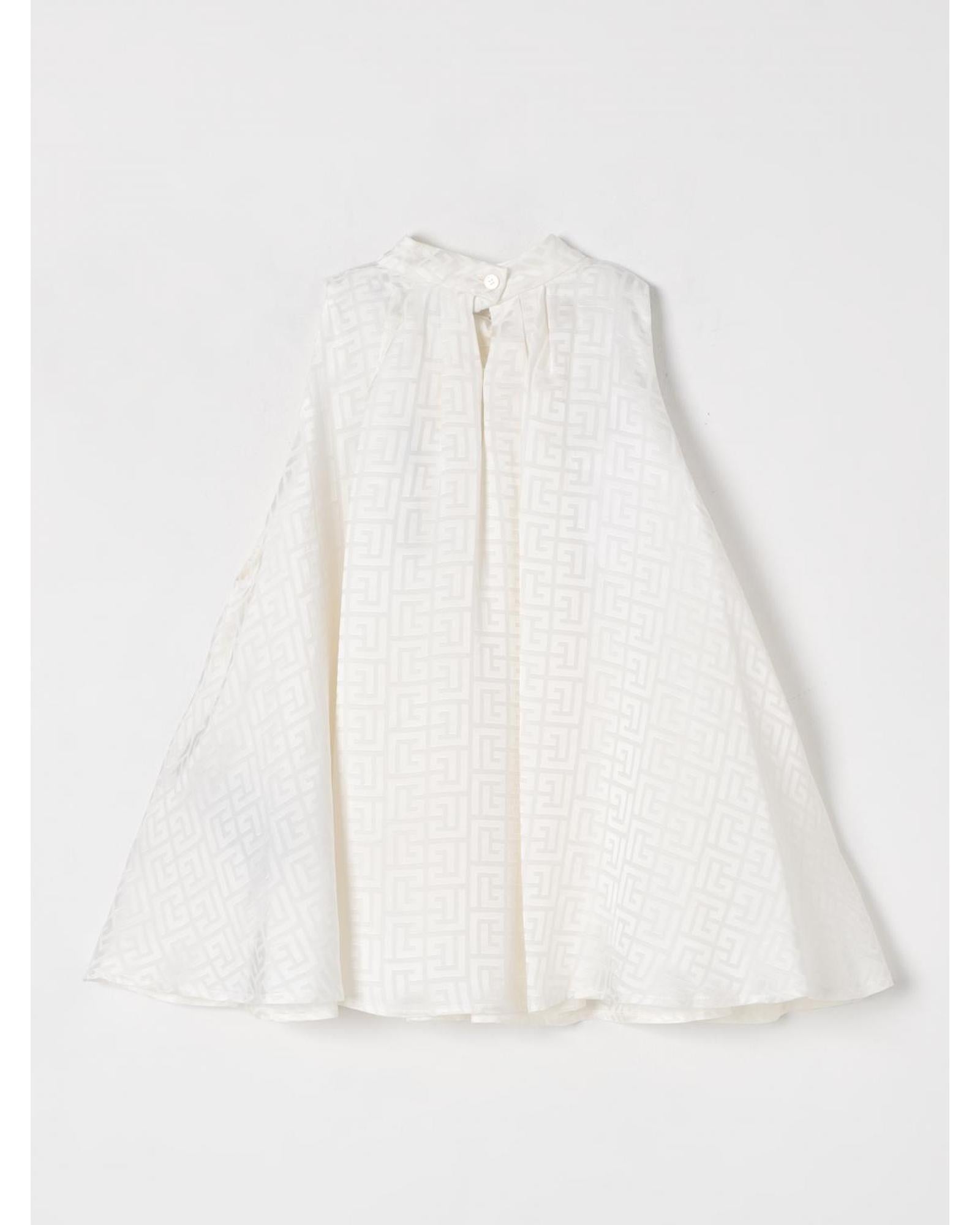 Balmain Sleeveless Geometric HighNeck Top Kids Ivory