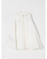 Balmain Sleeveless Geometric HighNeck Top Kids Ivory