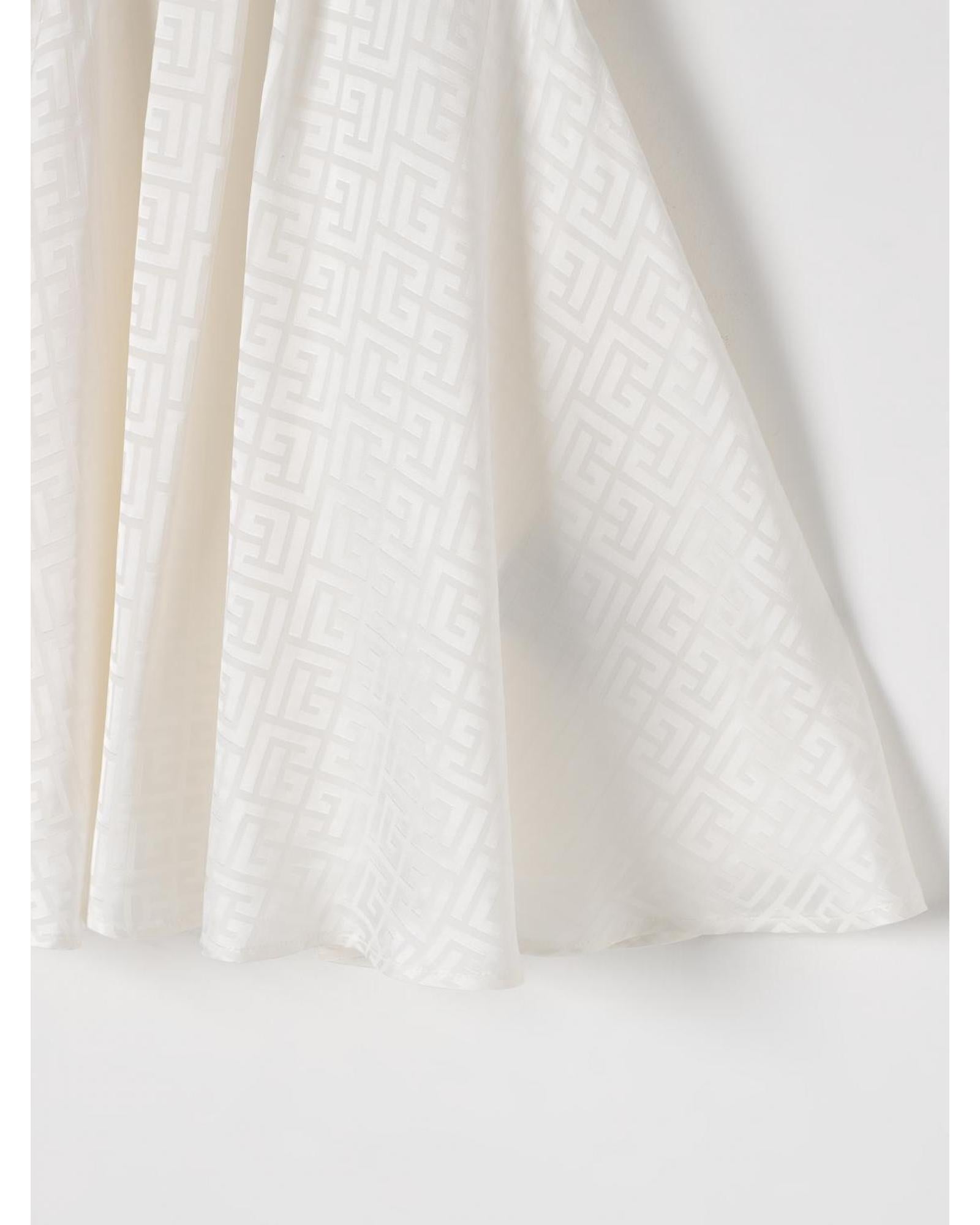 Balmain Sleeveless Geometric HighNeck Top Kids Ivory