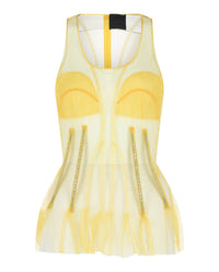 Givenchy Womens Tank Top In Tulle With Metallic Details
