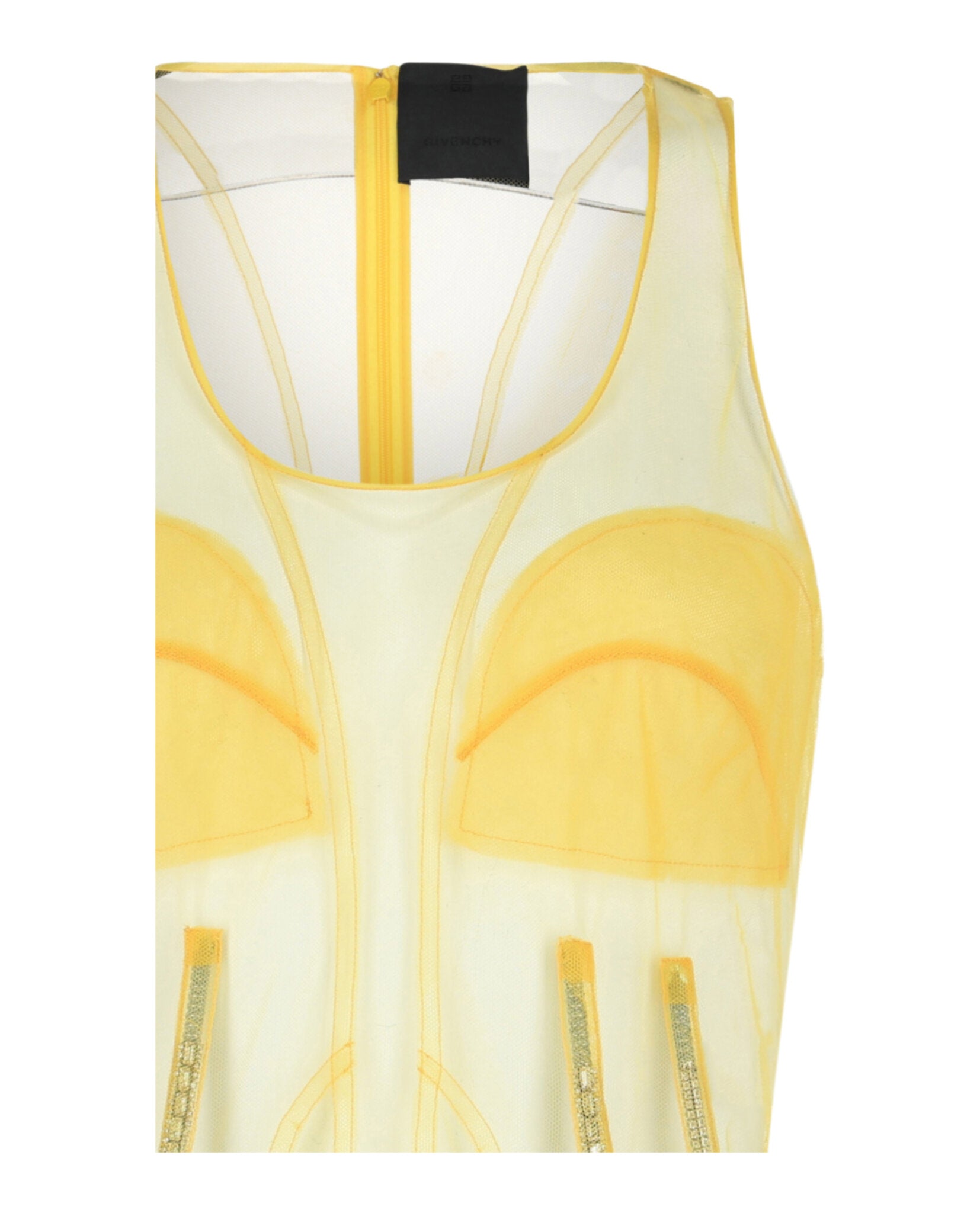 Givenchy Womens Tank Top In Tulle With Metallic Details