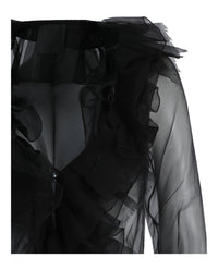 Givenchy Womens Ruffled Silk-Organza Blouse