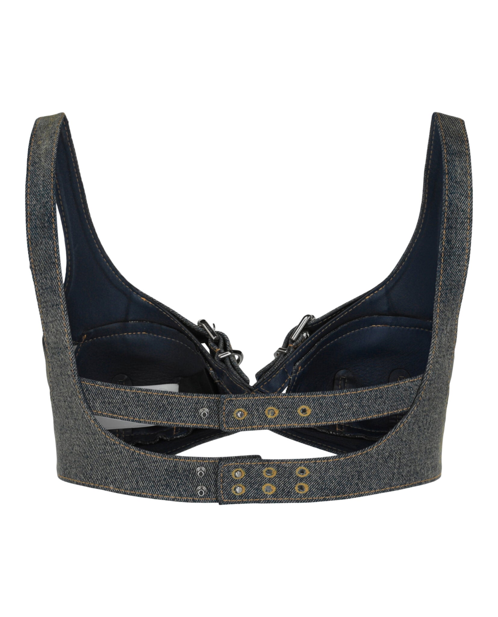Givenchy Womens Crisscross Denim Top