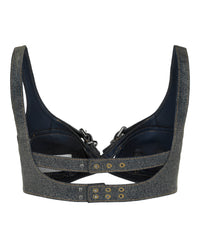 Givenchy Womens Crisscross Denim Top