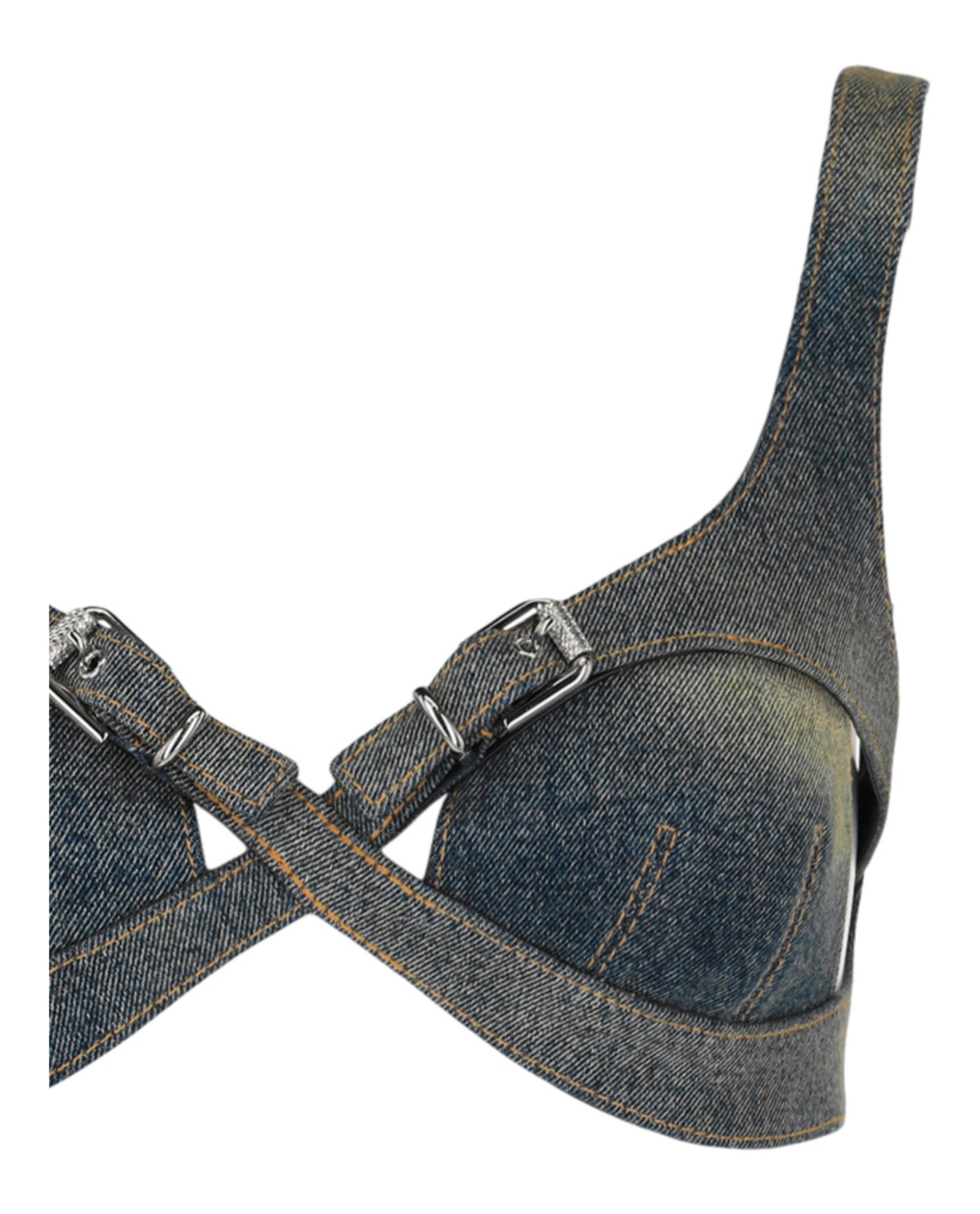 Givenchy Womens Crisscross Denim Top