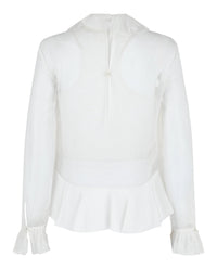 Givenchy Womens Cropped Silk Blouse With Ruffles