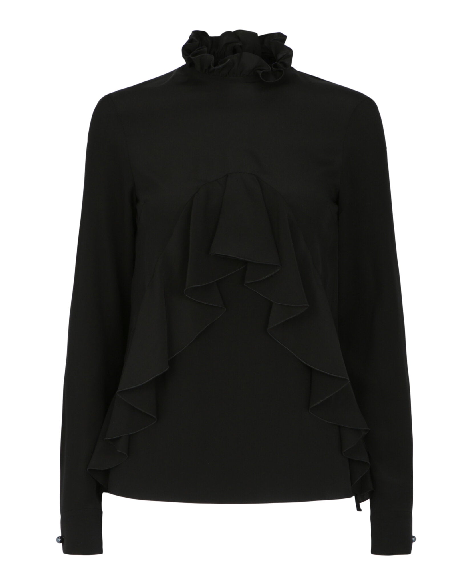 Givenchy Givenchy Womens Ruffled Silk Blouse
