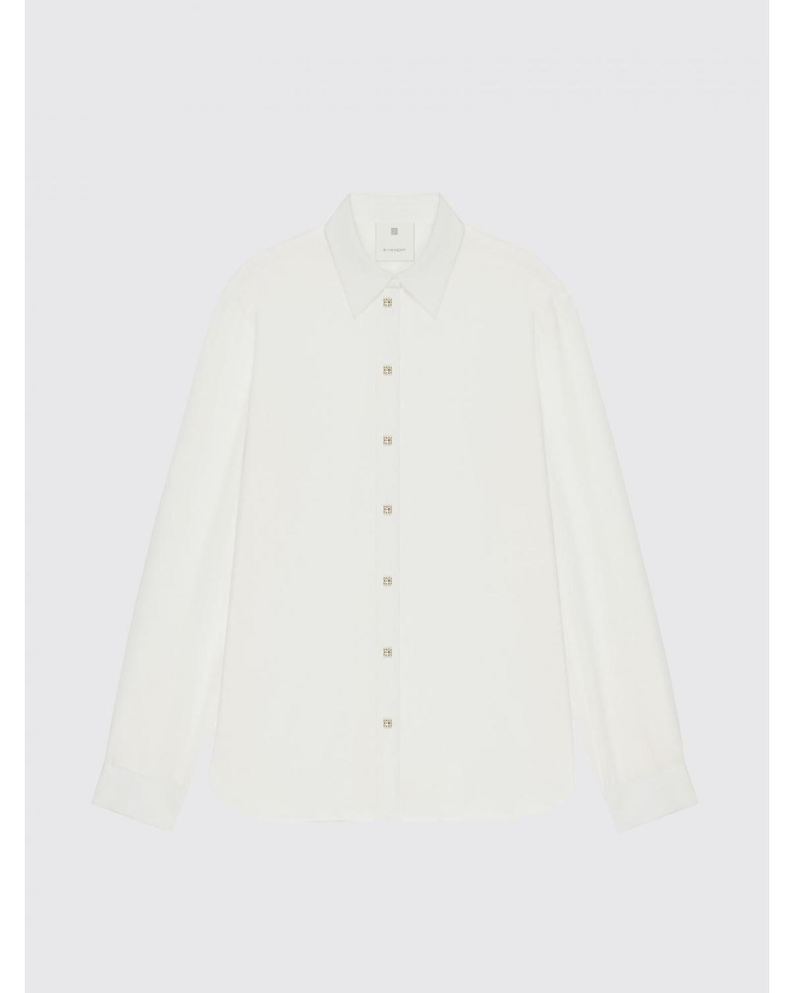 Givenchy Long Sleeve ButtonFront Shirt Women White Shirts & Tops