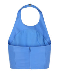 Givenchy Womens Halter Top In Leather With Embroidered Stones