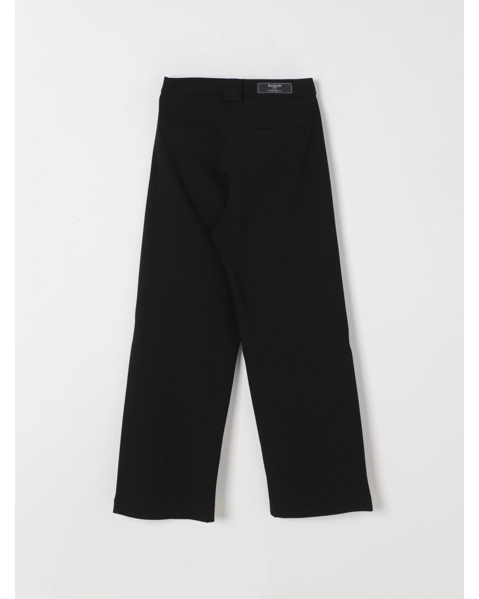Balmain Pleated Trousers Children Black Pants