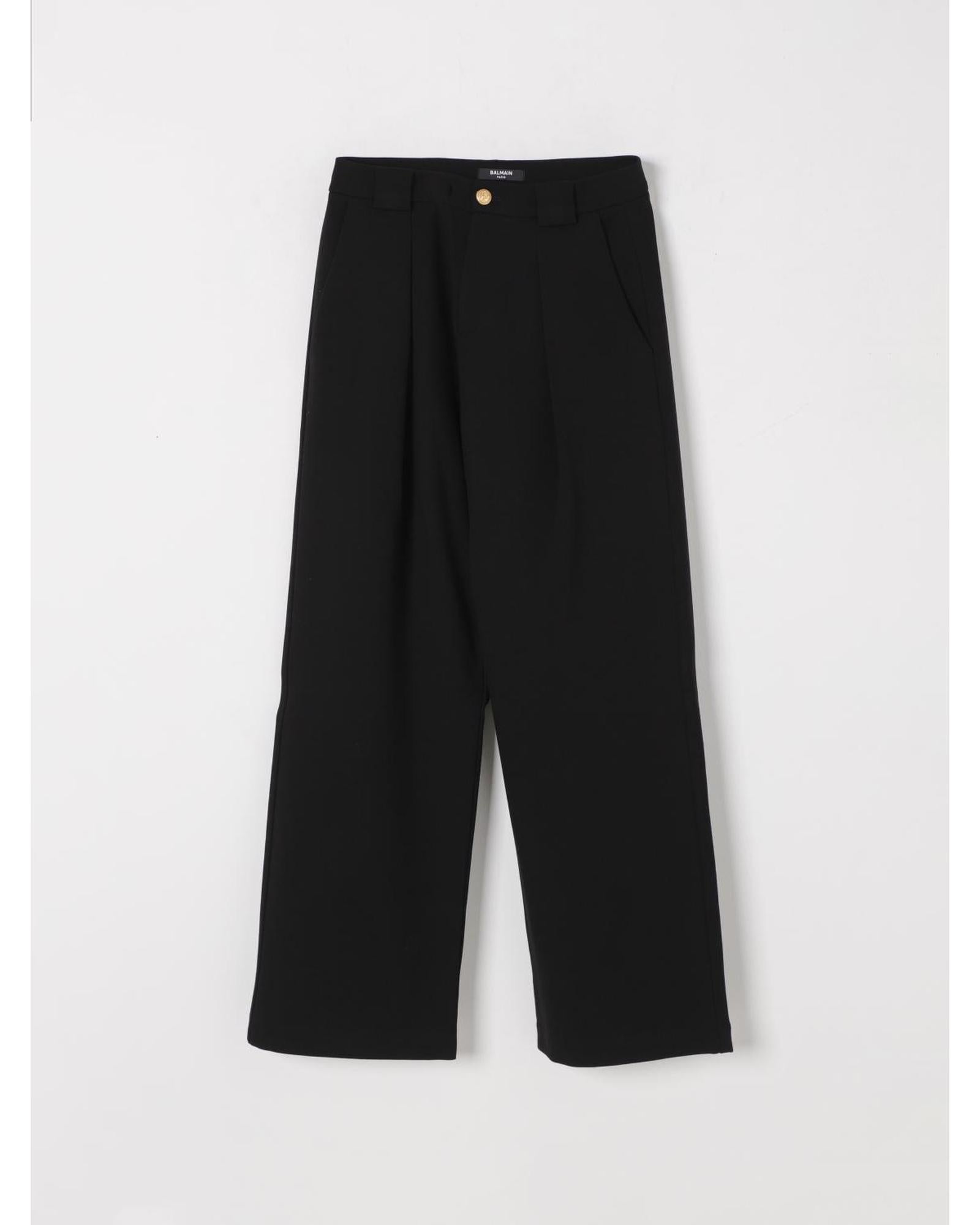 Balmain Pleated Trousers Children Black Pants