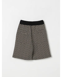 Balmain Geometric Print Shorts Kids Cream
