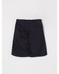 Balmain Silk Geometric Pattern Shorts Kids Blue