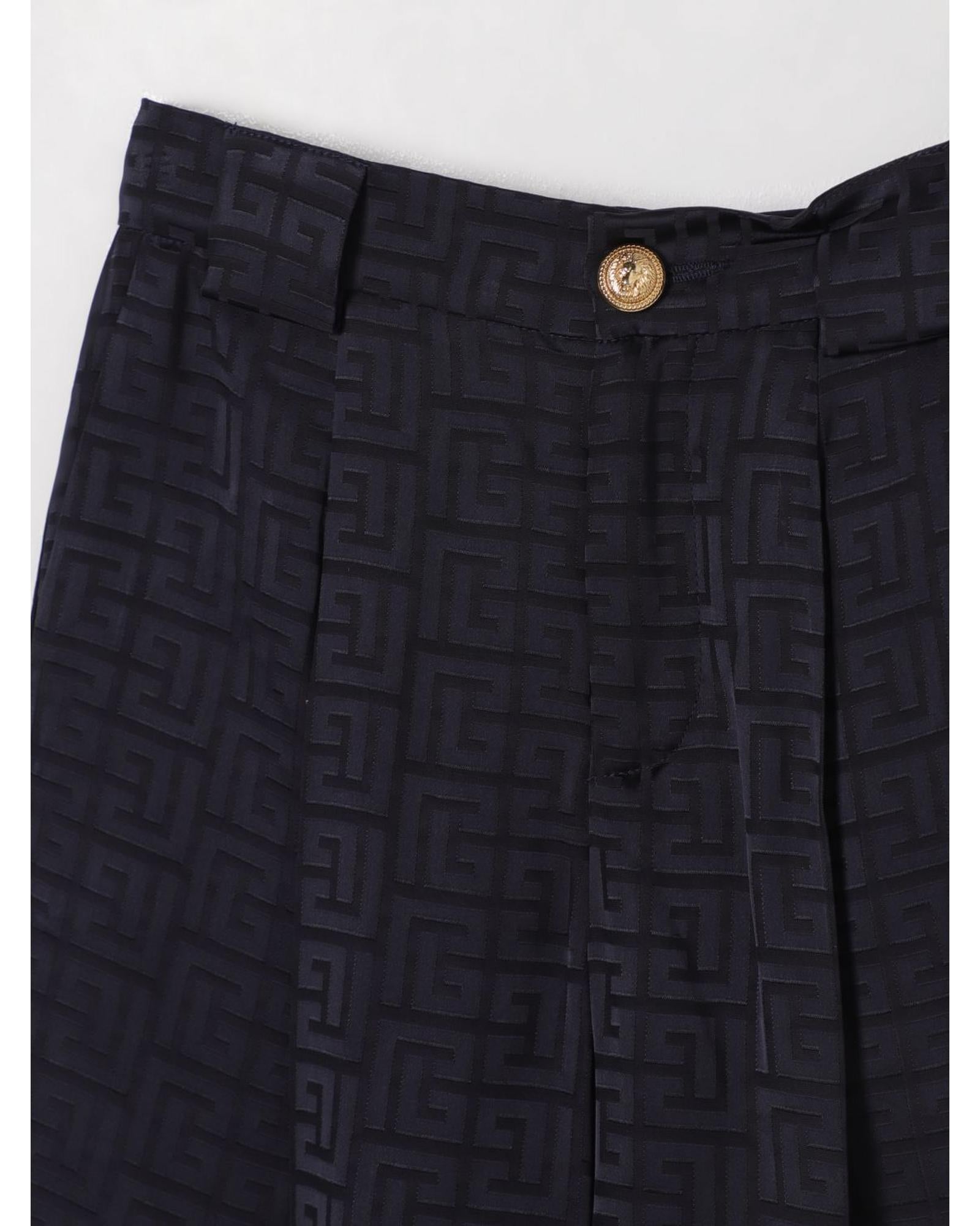Balmain Silk Geometric Pattern Shorts Kids Blue