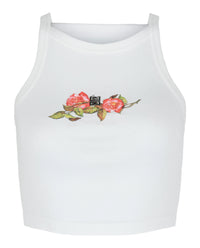Givenchy Womens 4G And Rose Print Crop Top
