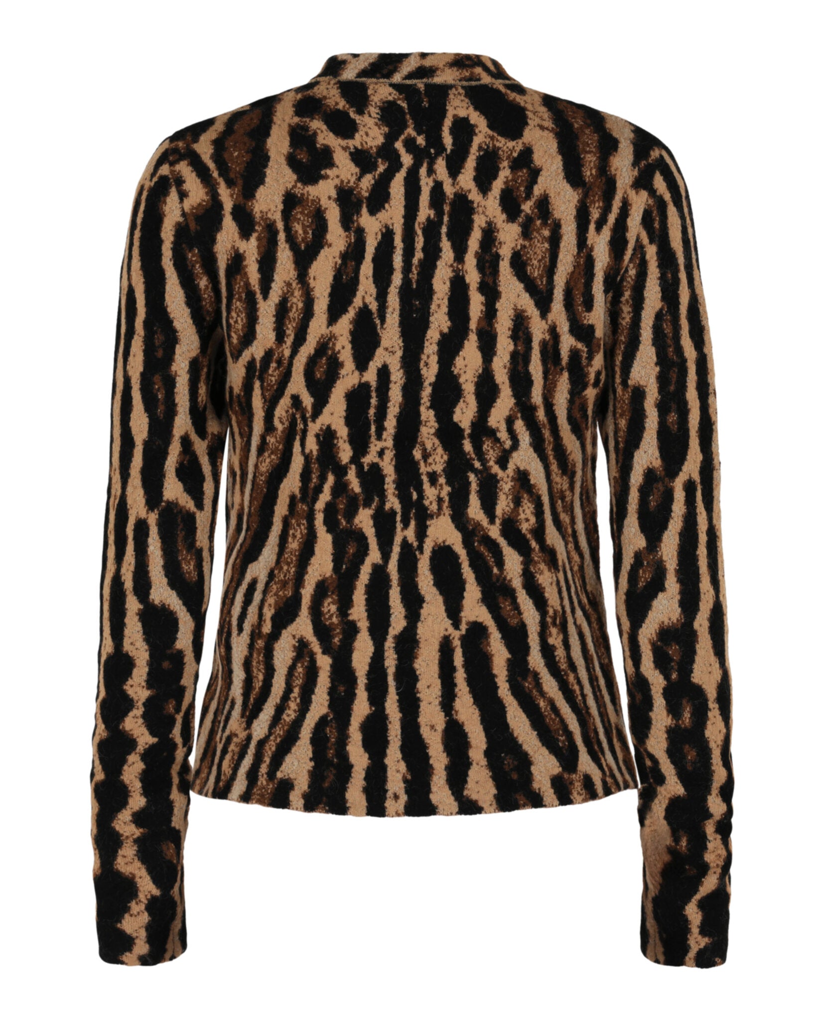 Givenchy Womens Cropped Leopard Print Knit Sweater