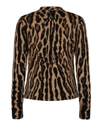 Givenchy Womens Cropped Leopard Print Knit Sweater