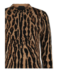 Givenchy Womens Cropped Leopard Print Knit Sweater